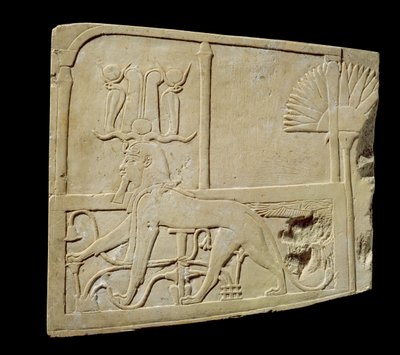 Relief représentant un sphinx marchant, 1069-715 av. J.-C. - Third Intermediate Period Egyptian